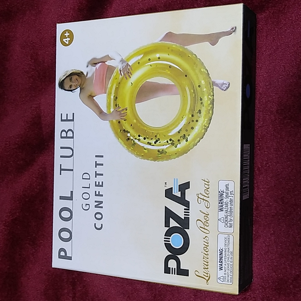 Luxurious Pool Float Gold Confetti Poza 36"X36"X9"
